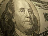 Close up photo of Benjamin Franklin on a dollar bill